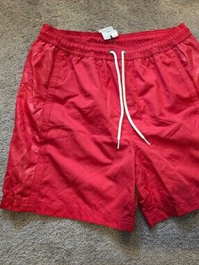 Coach Red Drawstring Athletic Shorts Mens Size Medium NWT Retail $189